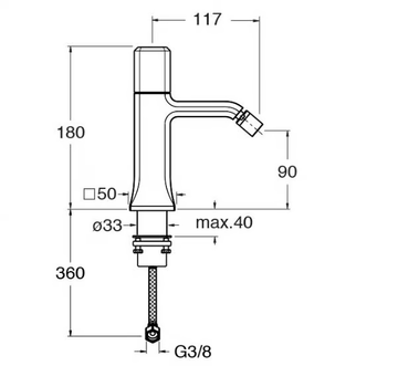ITALY CRIIT360 - Countertop single handle bidet mixer with swivel spout by CRISTINA Rubinetterie - view 3